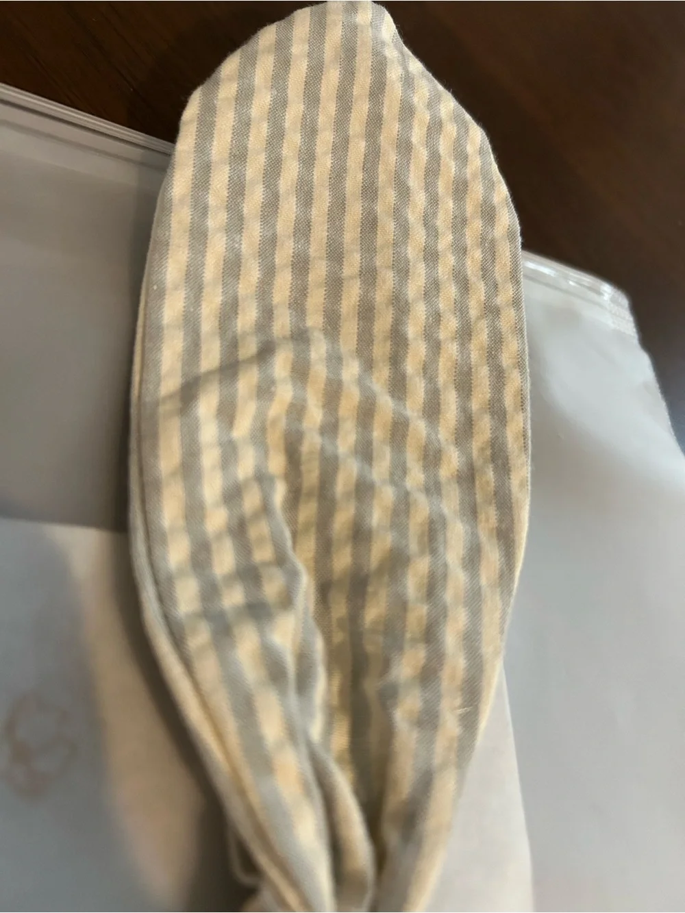 Nora Lee Kids Sky-Stripe Seersucker Bunny Headband